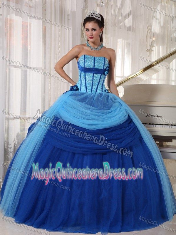 Lace-up Two-toned Floor-length Beaded Sweet Sixteen Dresses on Discount