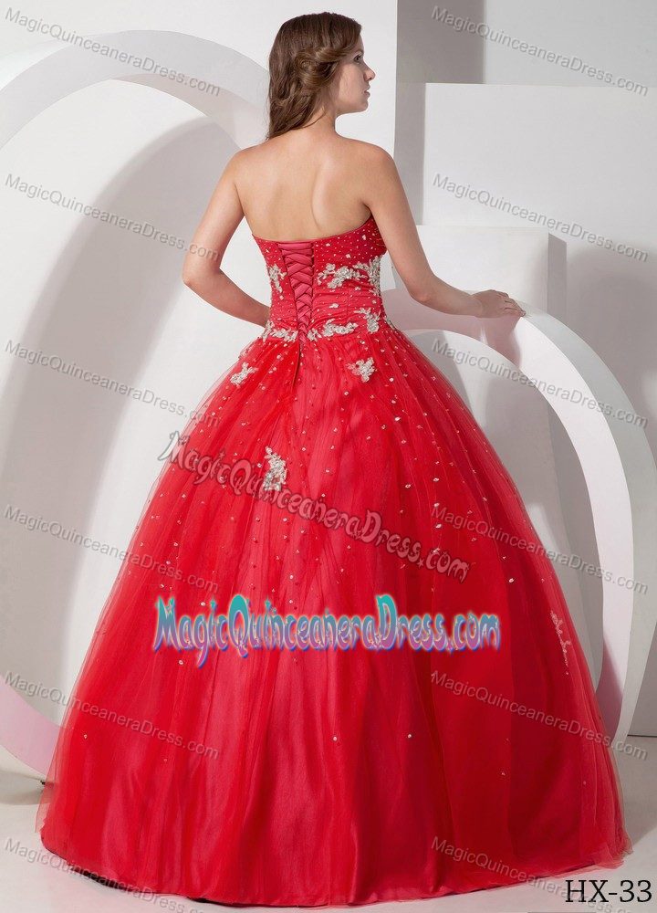 Sweetheart Tulle Appliqued Quinceanera Dress with Beading in Bethlehem PA