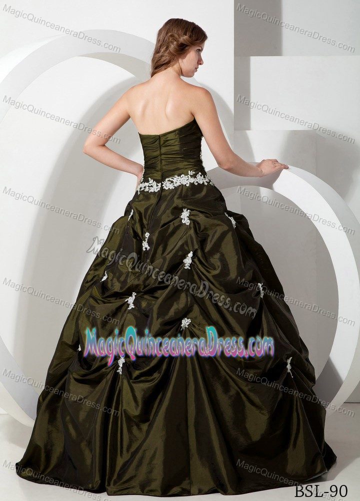 Floor-length Taffeta Quinceanera Gown Dresses with Appliques in Philadelphia PA