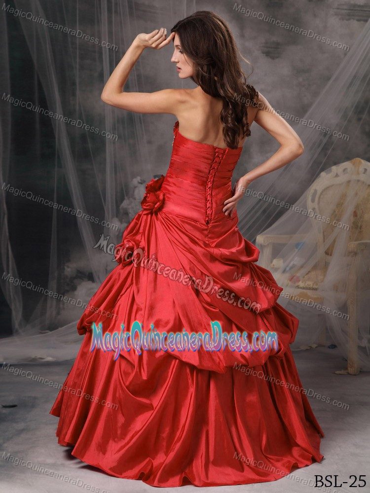 Strapless Taffeta Quinceanera Gown Dress with Beading in Blue Mountains NSW
