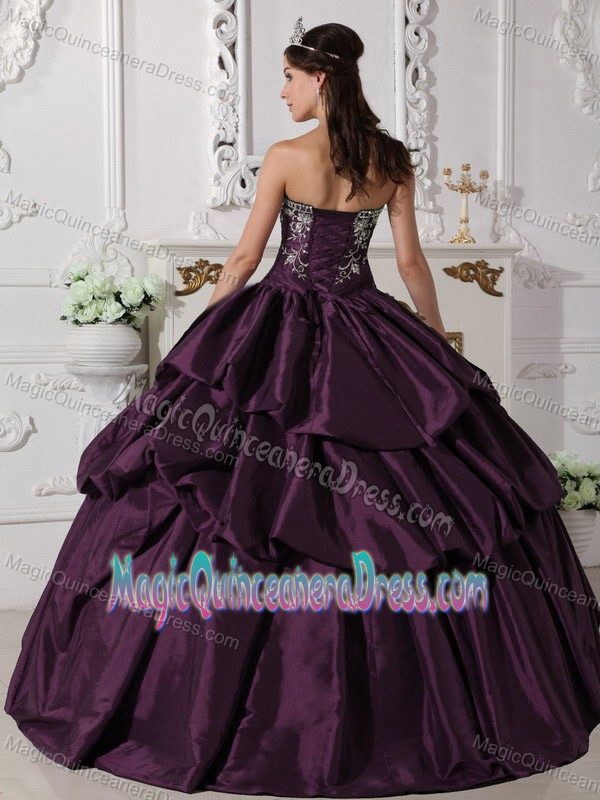 Strapless Princess Brown Quinceanera Gown Dresses with Appliques in Dunkirk