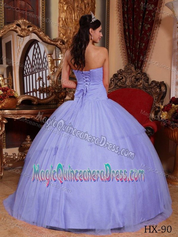Elegant Lilac Sweetheart Princess Quinceanera Gown with Appliques in Hebron