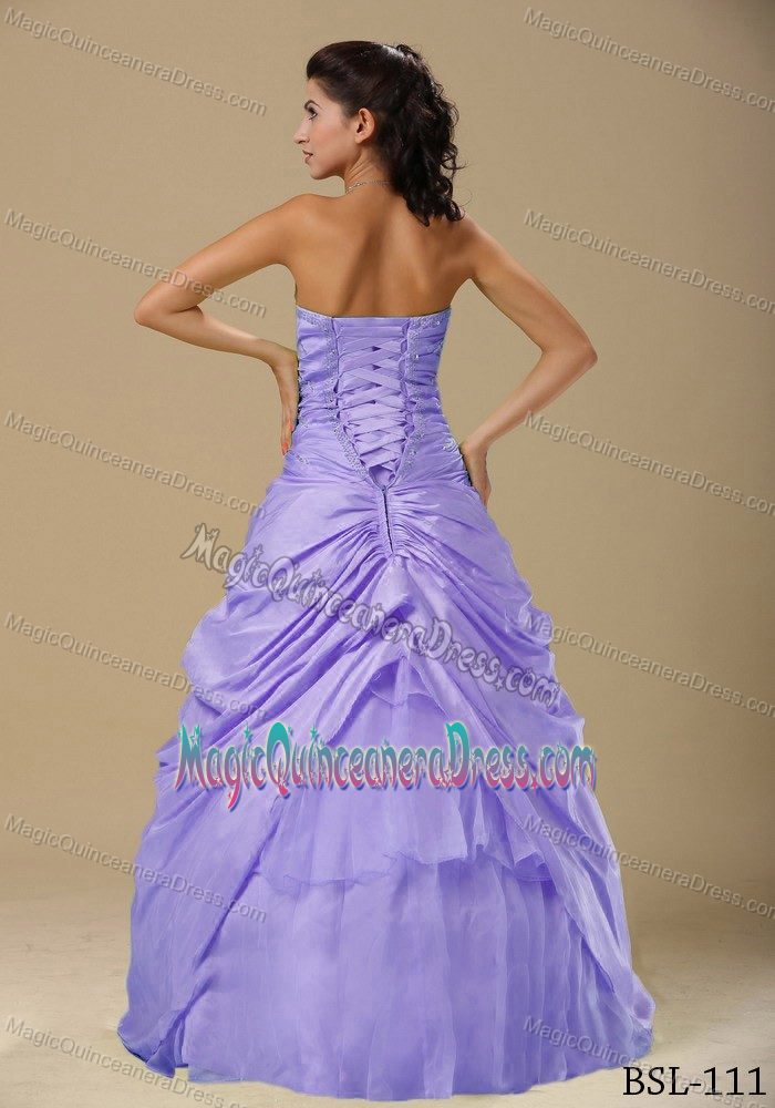Most Popular Lilac A-line Floor-length Quinceaneras Dress with Flower