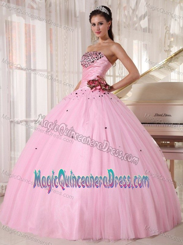 Plus Size Beaded Baby Pink Dress for Quinceanera in Montgomery USA
