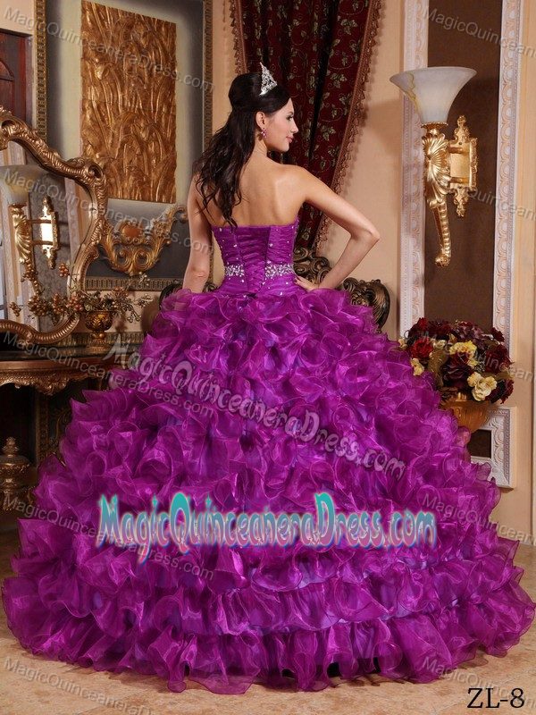 Light Purple Beaded Ruffled Quinceanera Gowns in San Borja Bolivia