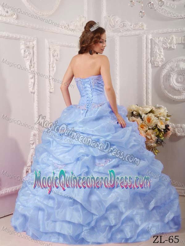 Lilac Appliqued Quinceaneras with Pick-ups Dress in Tuscaloosa USA