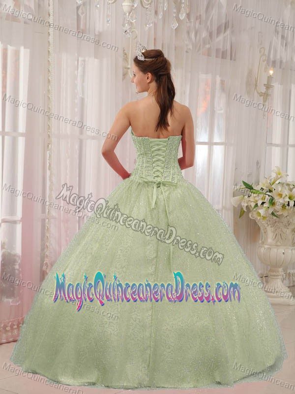 Apple Green Sweetheart Quinceanera Gowns with Beading in Port Townsend WA