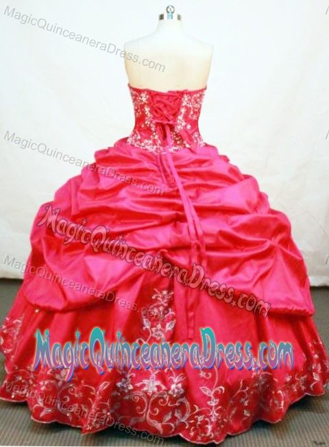 Strapless Appliques and Pick-ups Red Quince Dresses in Arauca Colombia