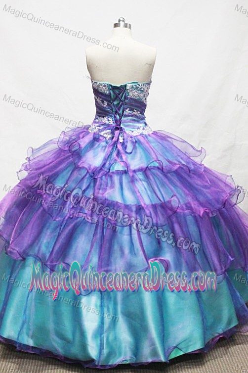 Colorful Sweetheart Appliques Quinceanera Dresses in Caucasia Colombia