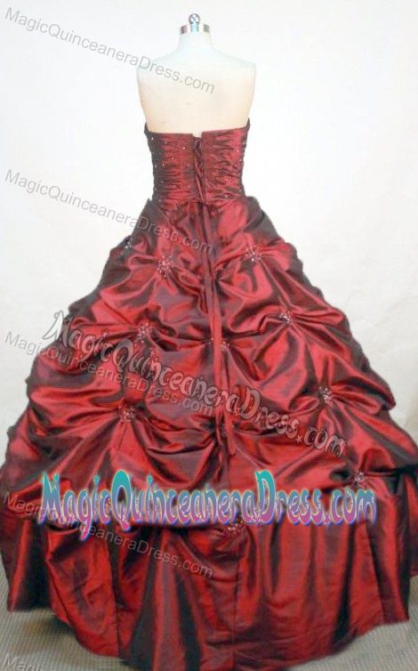 Sweetheart Appliques with Beading Red Quinceanera Dress in Chiclayo Peru
