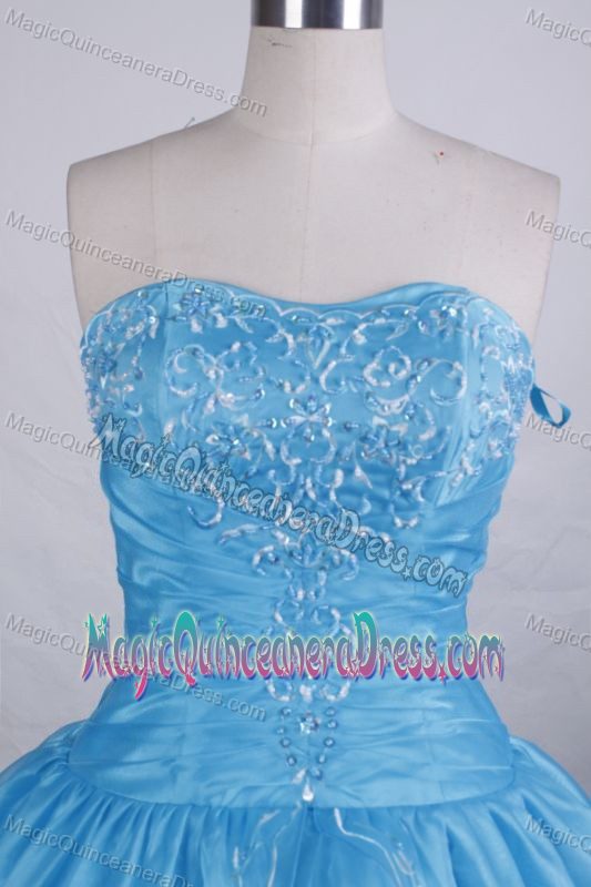 Sweetheart Blue Quinceanera Dresses in Marinilla Colombia with Appliques