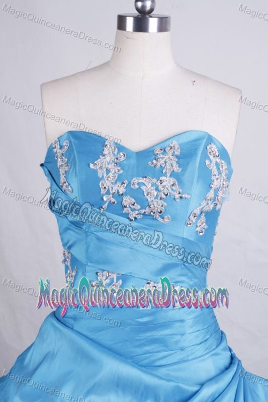 Blue Sweetheart Appliques with Beading Quinceanera Dress in Arequipa Peru
