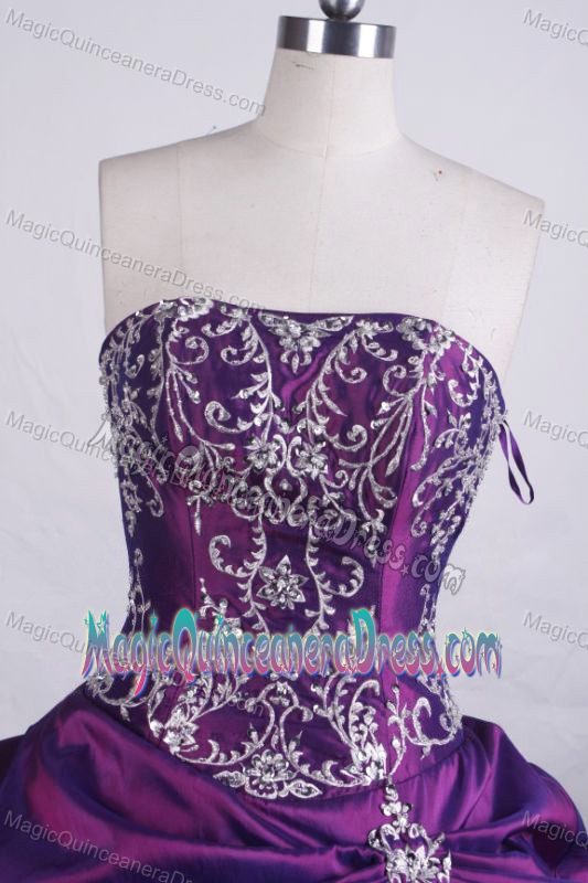 Purple Strapless Embroidery Beading Quinceanera Dresses in Lima Peru
