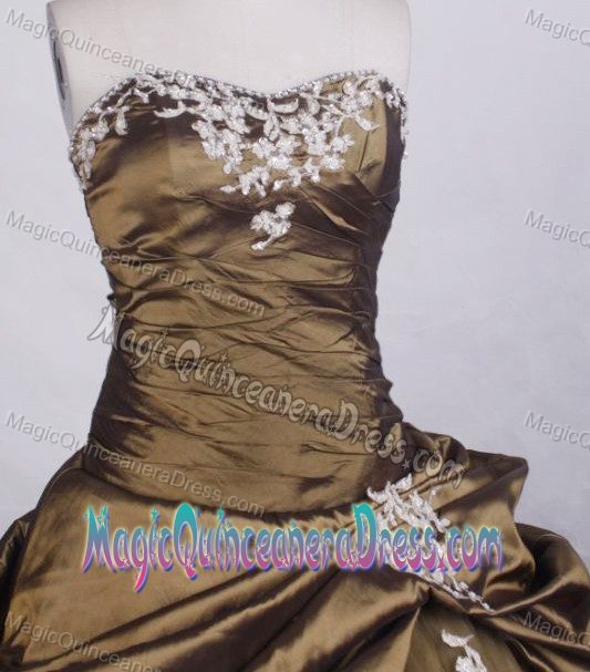 Brown Strapless Beading Pick-ups Quinceanera Dress in Rosario Argentina