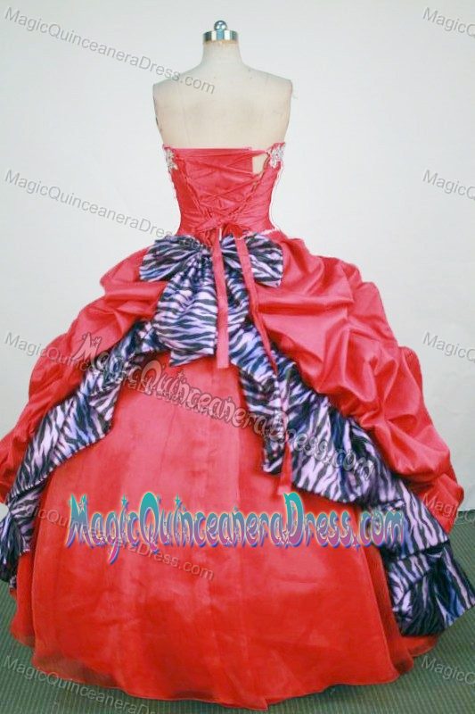 Campo Grande Brazil Strapless Red Beading and Appliques Quinceanera Dress