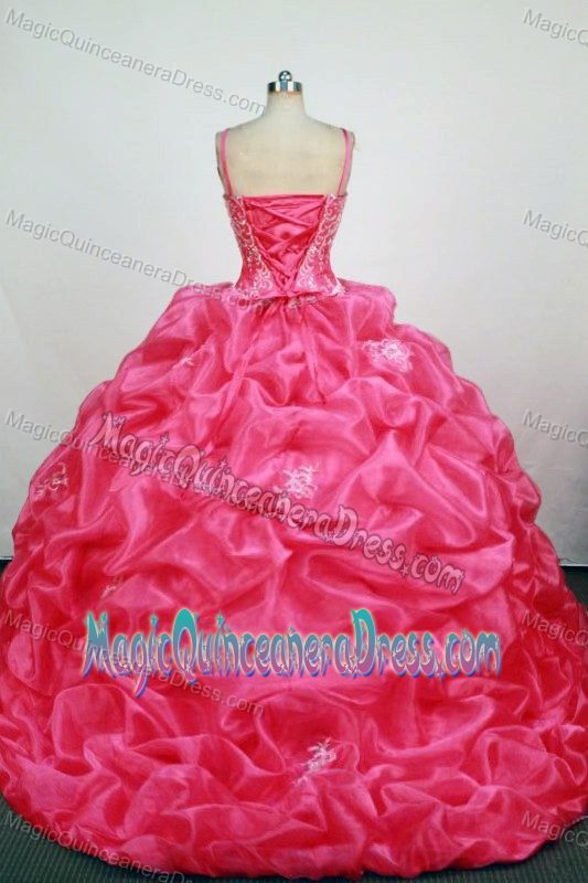 Straps Hot Pink Beaded Appliques Quinceanera Dress in Corrientes Argentina