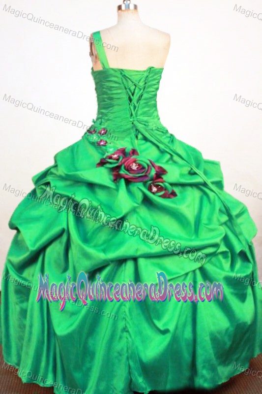 One Shoulder Appliques Spring Green Quince Dress In Guayaquil Ecuador