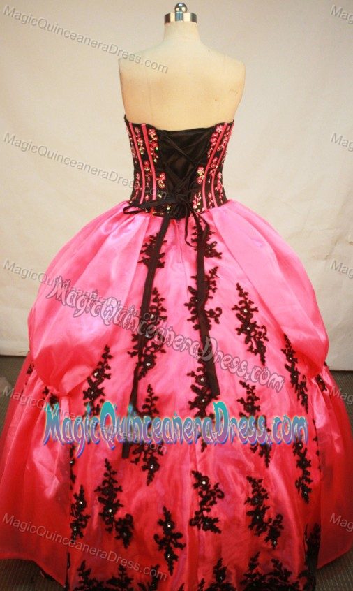 Pully Switzerland Strapless Beads Appliques Watermelon Quinces Gown