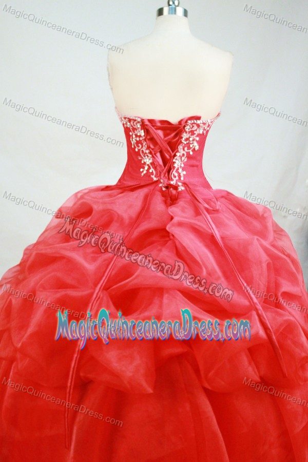 Cheap Sweetheart Appliques Pick Ups Hot Pink Dresses for Quinceanera
