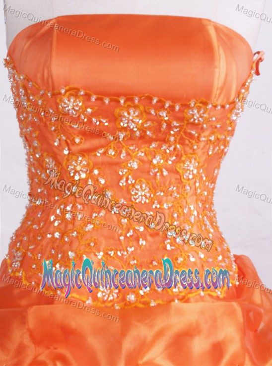 Organza Strapless Bead Orange Mnnedorf Switzerland Quinceanera Dress