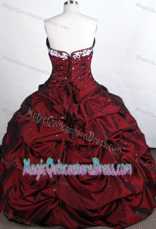 Detachable Sweetheart Applique Ruched Pick Up Taffeta Dress for Quince