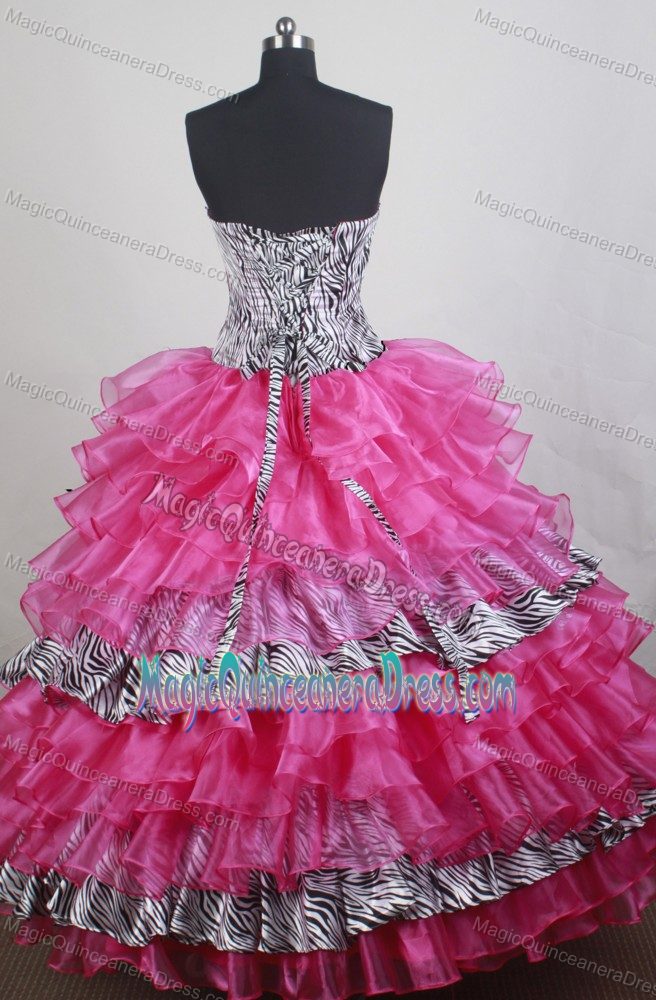 Wonderful Ball gown Strapless Sweet Sixteen Dresses in Anniston with Zebra Style
