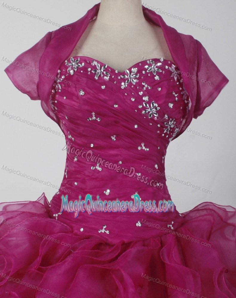 2012 Romantic Burgundy Ruffled Sweetheart Sweet 16 Dresses in Bon Secour