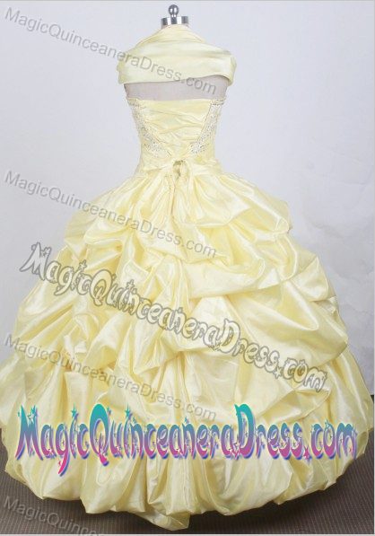 Square Neck Floor-Length Quinces Dresses in Camp Hill with beads and Pick-ups