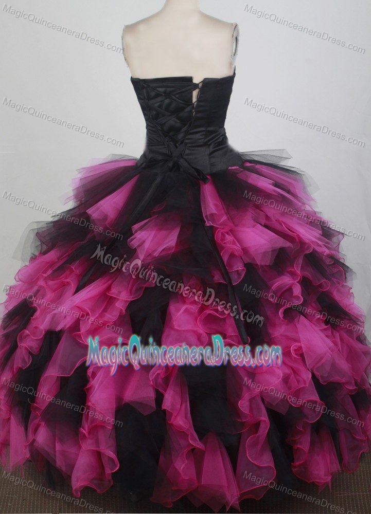 Exquisite Sweetheart Neck Ruffled Dress For Quinceanera in Clay with Beadings