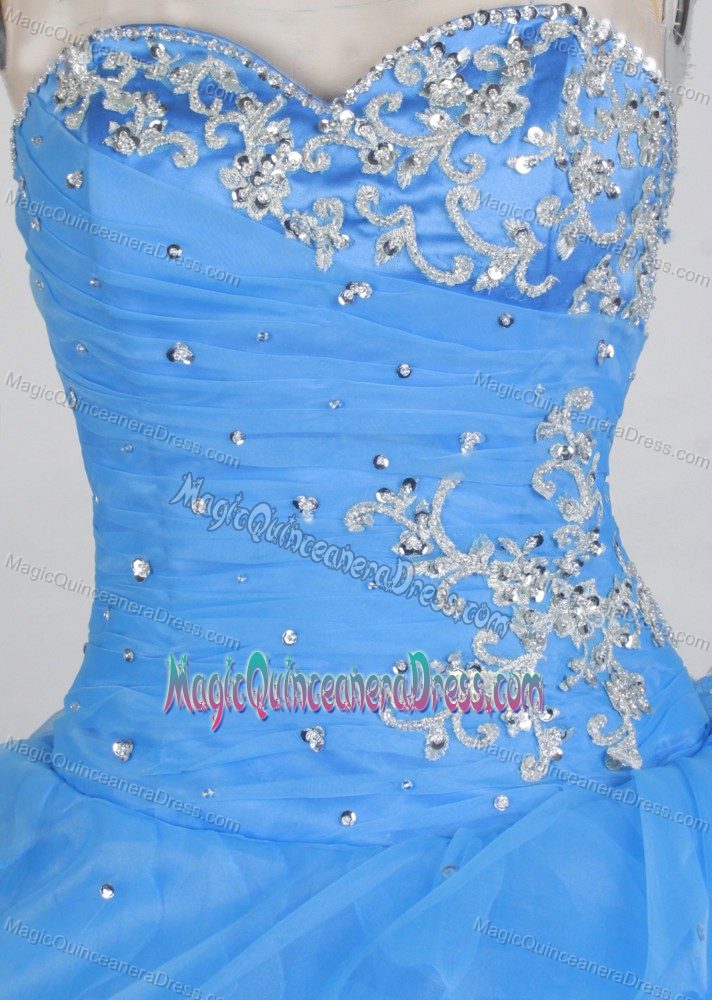 Pretty Sweetheart with Beading and Ruffled Layers Dress For Quinceanera in Clayton