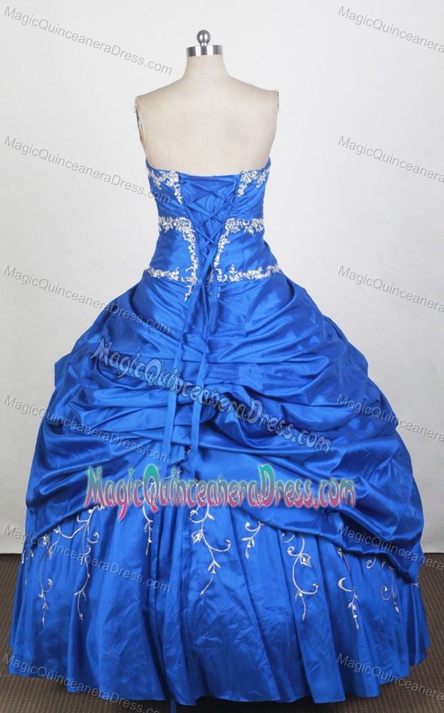 Newest Lace-up Appliqued Royal Blue Quince Dresses in Caldera Chile