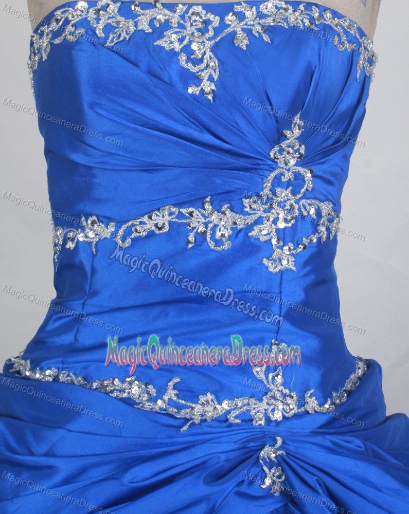 Newest Lace-up Appliqued Royal Blue Quince Dresses in Caldera Chile
