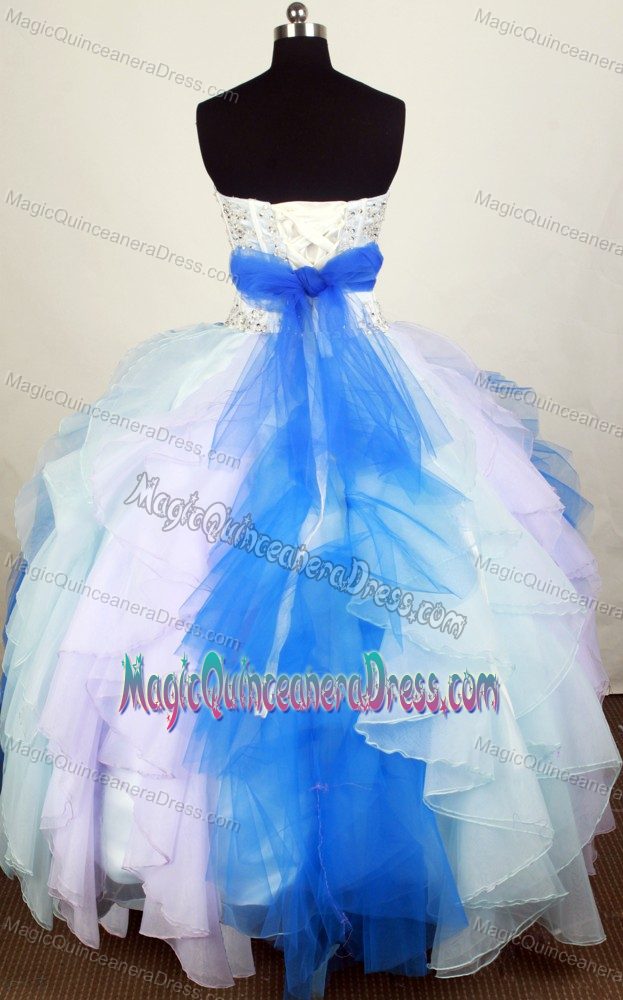 Beautiful Lace-up Ruffled Beaded Multi-color Sweet 15 Dresses on Promotion