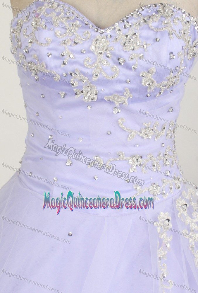 Custom Made Appliqued Lilac Ball Gown Quince Dresses under 200