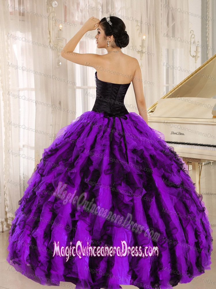 Beaded and Ruffled Sweetheart Multi-color Sweet Sixteen Dresses in Natick