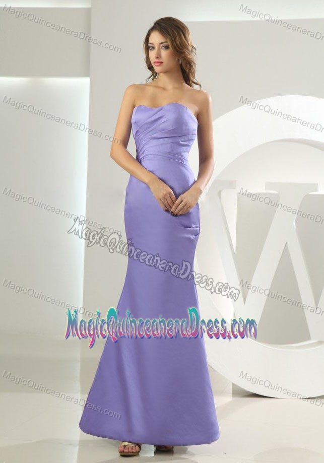 Modest Mermaid Sweetheart Ankle-length Quinceanera Dama Dress in Lilac