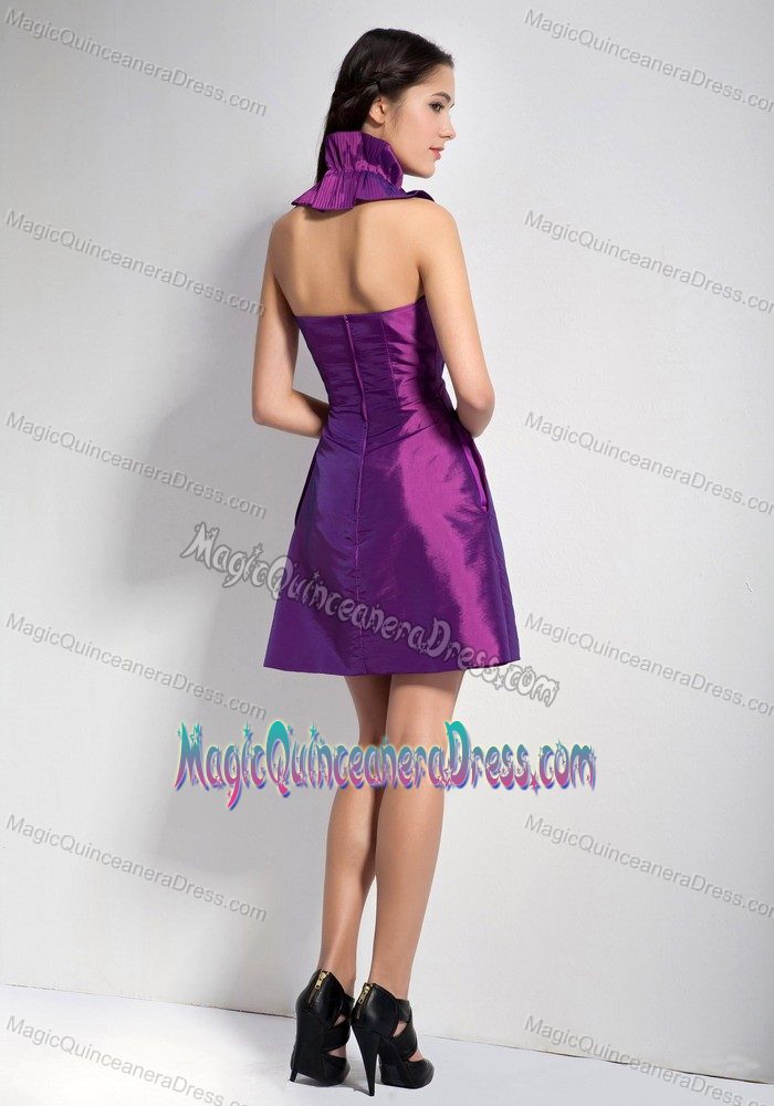 Special Ruffled Halter Mini-length 15 Dresses For Damas with Pocket in Erie