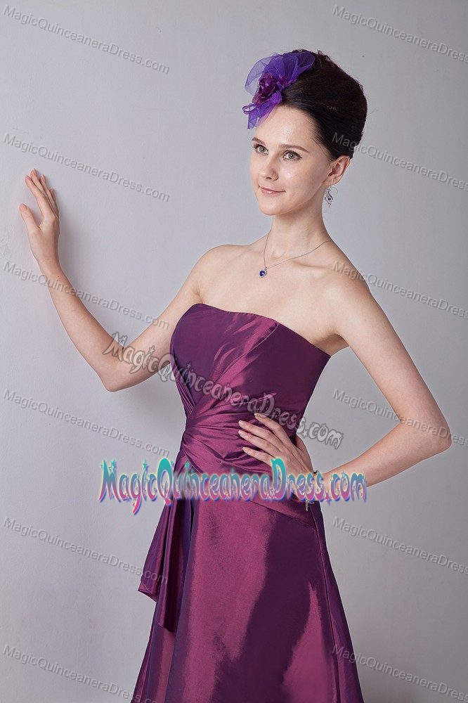 Exquisite Strapless Ruched Knee-Length Quince Dama Dresses in Van Nuys