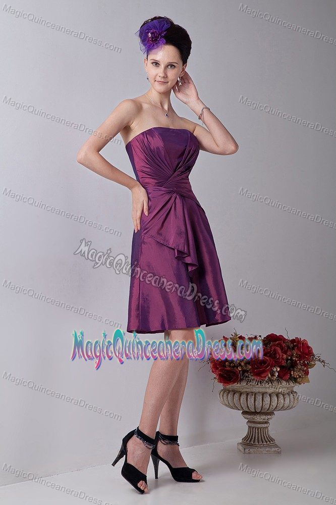 Exquisite Strapless Ruched Knee-Length Quince Dama Dresses in Van Nuys