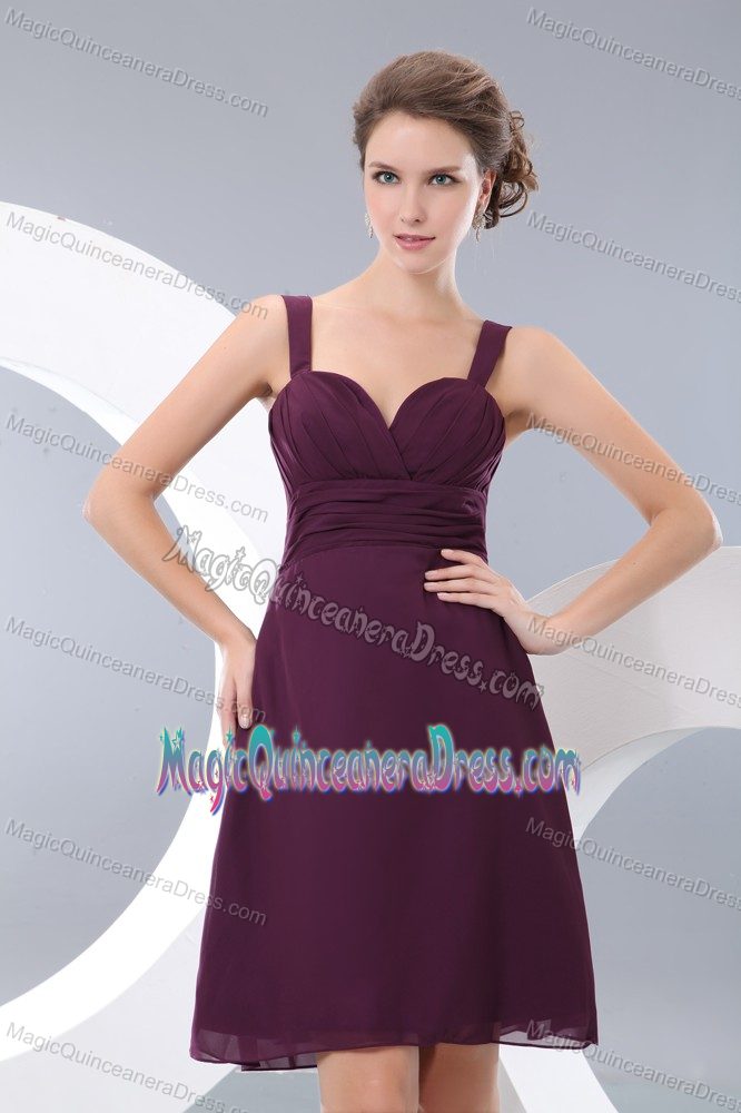 Straps Knee-length Chiffon Ruched Quince Dama Dresses in Friday Harbor