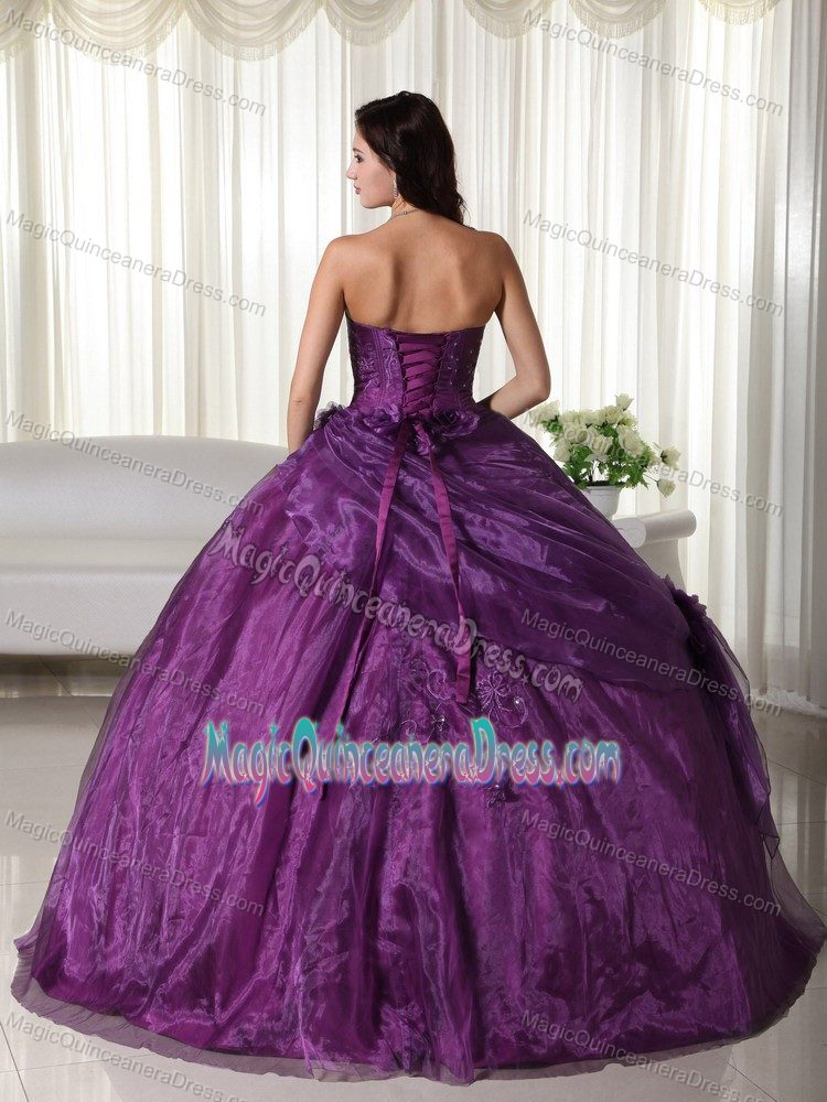 Classy Purple Ball Gown Sweet 15 Dresses with Embroidery in Montero Bolivia