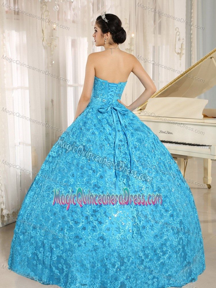 2013 Recommended Teal Quinceanera Gown Dresses with Embroidery