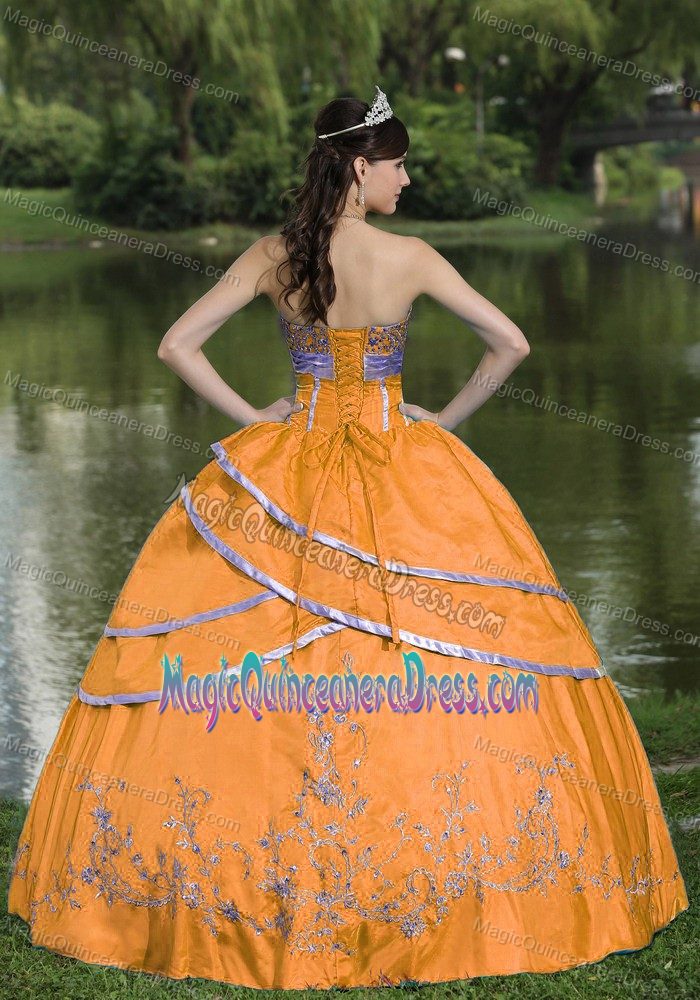Newest Orange Quinces Dress with Appliques in Moreno Argentina