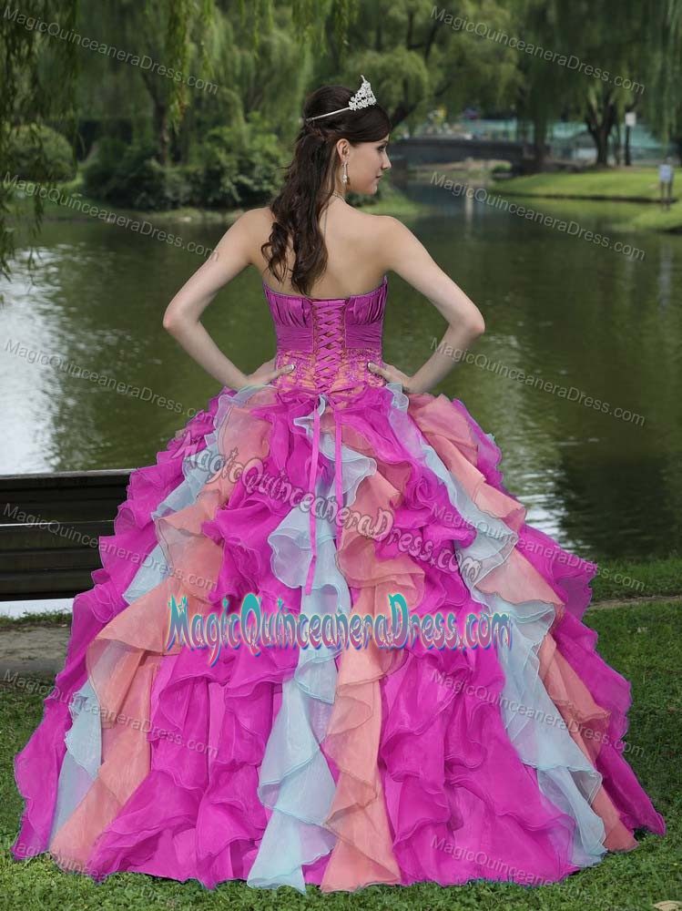 Top Colorful Ruffled Appliqued Quinceaneras Dresses in Tarija Bolivia