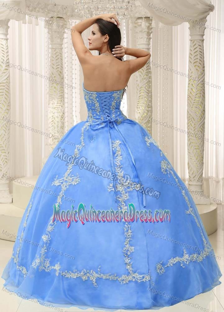 Impressive Light Blue Quinceanera Gown Dresses with Appliques Online