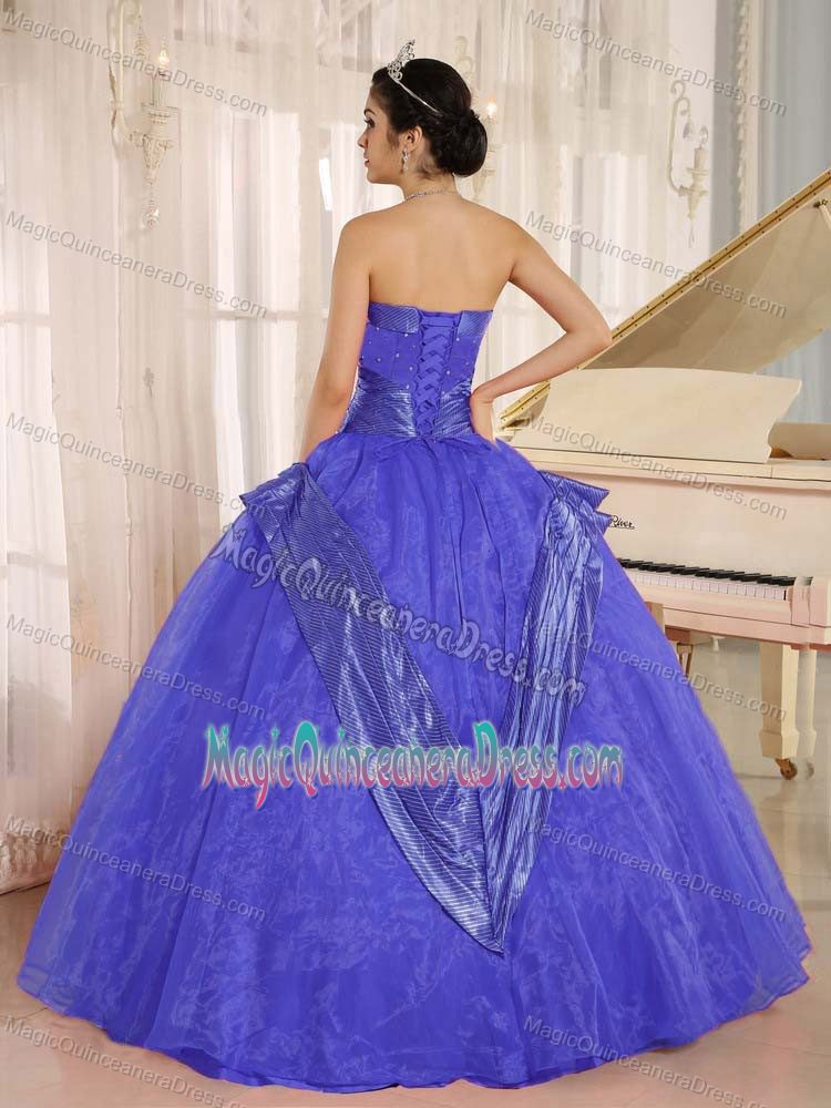Customer Made Strapless Blue Ball Gown Quince Dress for a Cheap Price