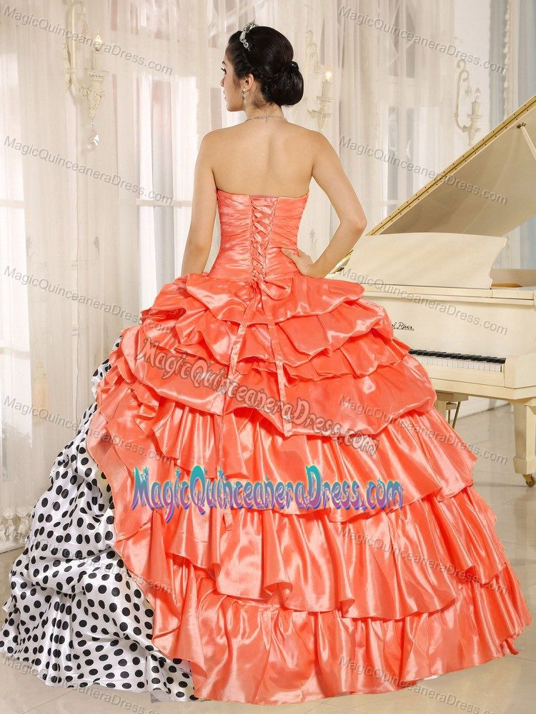 Multi-color Quinceanera Gown Dresses with Polka Dots and Pick-ups