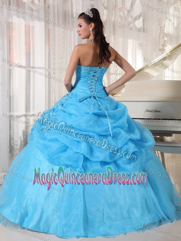 Best Seller Pick-ups Appliqued Baby Blue Quinces Dresses in Fashion