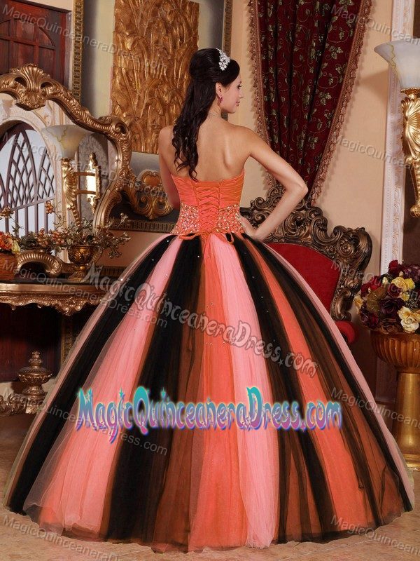 Multi-colored Sweetheart Tulle with Beading Quinceanera Dress in Dublin