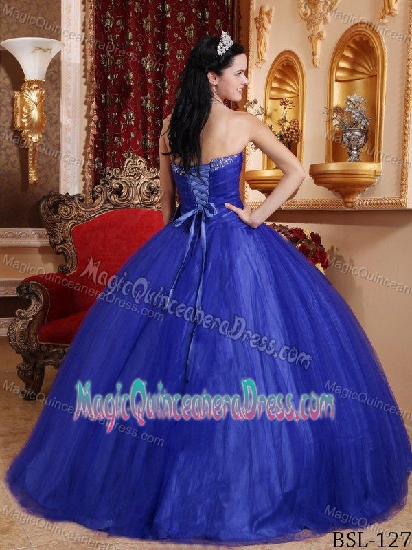 Royal Blue Sweetheart Beading and Bowknot Quinceanera Dress in Athens